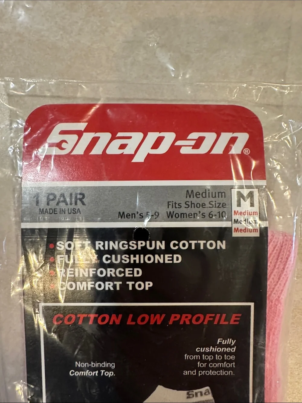 Snap-on Women's Pink Cotton Low-Profile Ankle Socks